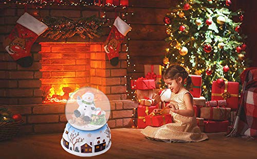 Lightahead 100 mm Musical Christmas Snow Globe with Falling Snowflakes & Music Playing (Snowman) - Thumbnail 4