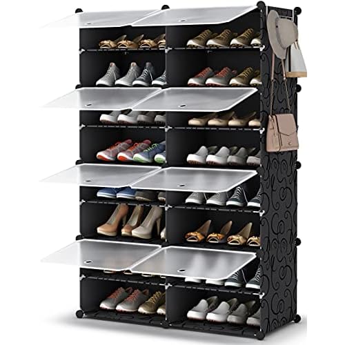 HOMIDEC Shoe Rack, 8 Tier Shoe Storage Cabinet 32 Pair Plastic Shoe Shelves Organizer for Closet Hallway Bedroom Entryway