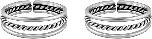 GIVA 925 Oxidised Silver Footsie Bling Toe Rings| Toe Rings for Women and Girls | With Certificate of Authenticity and 925...