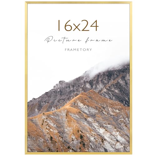 Frametory 16x24 Gold Aluminum Picture Frame Acrylic Cover 1 Pack