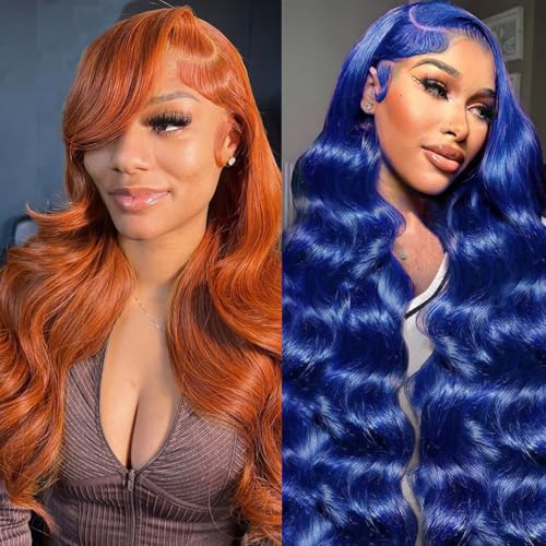 cute fairy Ginger Wig Lace Front Human Hair 13x6 HD