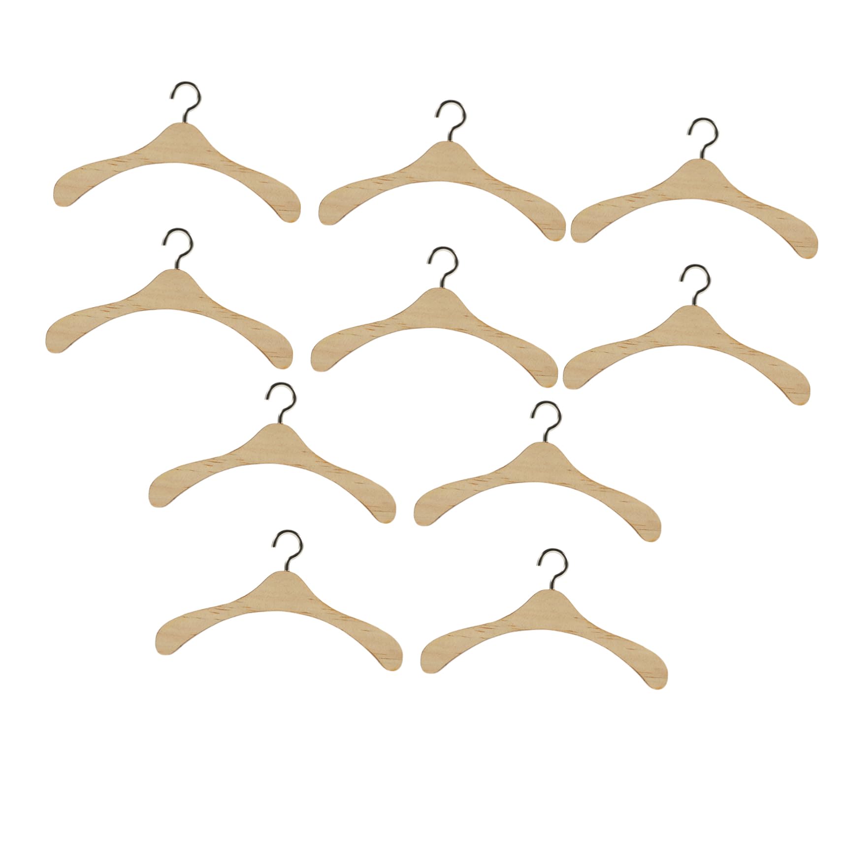 BESPORTBLE 10Pcs Tiny Doll Clothes Hangers Wooden Garment Rack for Doll Outfits Smooth Surface Design for Doll Closet and Nursery Decor Keeps Clothing Neat and Tidy