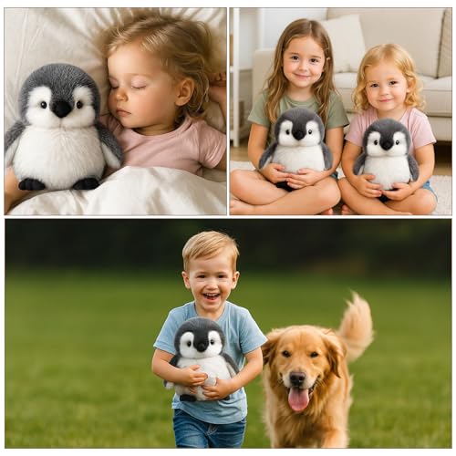 JazRvr Pinguin Kuscheltier, Weiches Stofftier Für Kinder, Süßer Pinguin Plüschtier 20 cm, Babys Und Kinder, Ideal Als Erster Spielbegleiter Und Dekoration