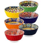 vancasso KRVI 26 oz/780 ml Cereal Bowls Set of 6, Porcelain Soup Bowls with Colorful Bohemian Pattern, Dishwasher & Microwave Safe, Serving Bowl for Cereal, Soup, Oatmeal, Ice Cream, Salad, Pasta
