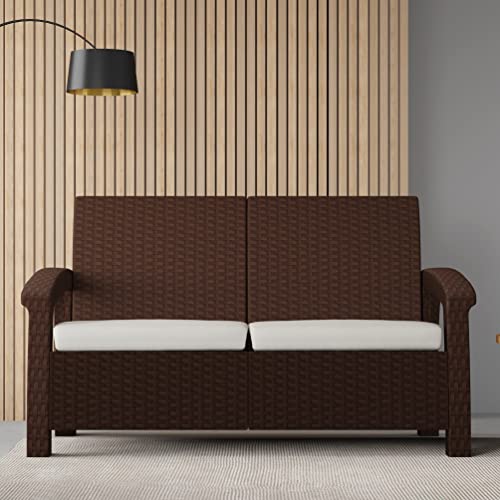 Nilkamal Goa Two Seater Plastic Sofa Set with Cushion | Dining Room| Bedroom |Living Room |Office – Outdoor – Garden |100% Polypropylene Sofa (Season Rust Brown) Nilkamal Goa Two Seater Plastic Sofa Set with Cushion | Dining Room| Bedroom |Living Room |Office – Outdoor – Garden |100% Polypropylene Sofa (Season Rust Brown)