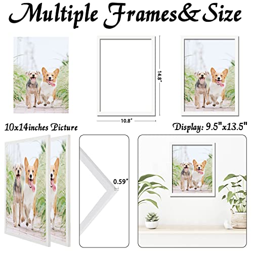 Icariery White 10X14 Picture Frame Set Of 2, High Transparent Picture Frames For 10 X 14 Photo Canvas Collage Poster Certificate Wall Gallery Horizontal Vertical 10 By 14 #TOP2