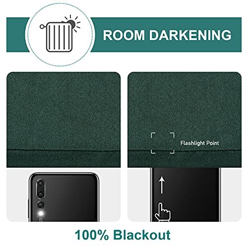 Green Pom Pom Blackout Curtains For Bedroom 84 Inch 2 Panels Thermal Insulated Room Darkening Blackout Curtain Panels Rod/Pole Pocket Window Drapes For Living Room Nursery (52 X 84 Inch, Green) #TOP3