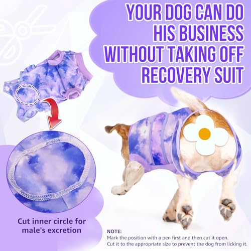 Image of SlowTon Dog Surgery Recovery Suit - Zipper On Dog Onesies After Surgery for Female Male Dogs, Abdominal Wounds Bandages Cone /E-Collar Alternative Dogs Body Suit Shirt Anti-Licking (Purple,4XL)