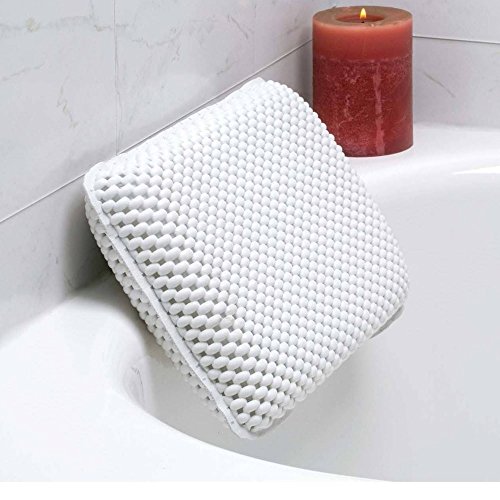 Bath Foam Spa Bath Pillow Featuring 8 Suction Powerful Holding Technology (White)