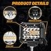 BESTZHEYU 4 Inch 60W Led Pods with 3 Inch Tow Hitch Mounting Brackets Backup Reverse Lights Rear Light Bar for Pickup ATV SUV Truck Trailer Boat with White and Amber Beam