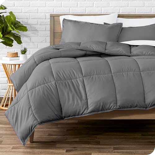 Bare Home Comforter Set – Queen Size – Ultra-Soft – Goose Down Alternative – Premium 1800 Series – All Season Warmth (Queen, Grey)