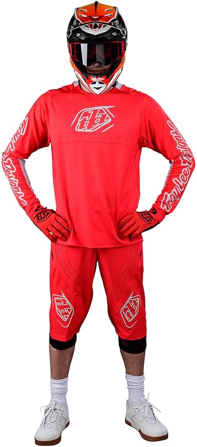 Troy Lee Designs Long Sleeve Sprint Adult Mountain Bike BMX Jerseys, Icon Race Red, Large - Image 4