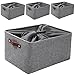 Produktbild Mangata Faltbare Aufbewahrungskörbe mit Deckel,[4 Pack] Grau Canvas-Stoff Aufbewahrungsbox für Spielzeug, Kleidung, Zuhause, Regale (Waschbar, XXLarge)