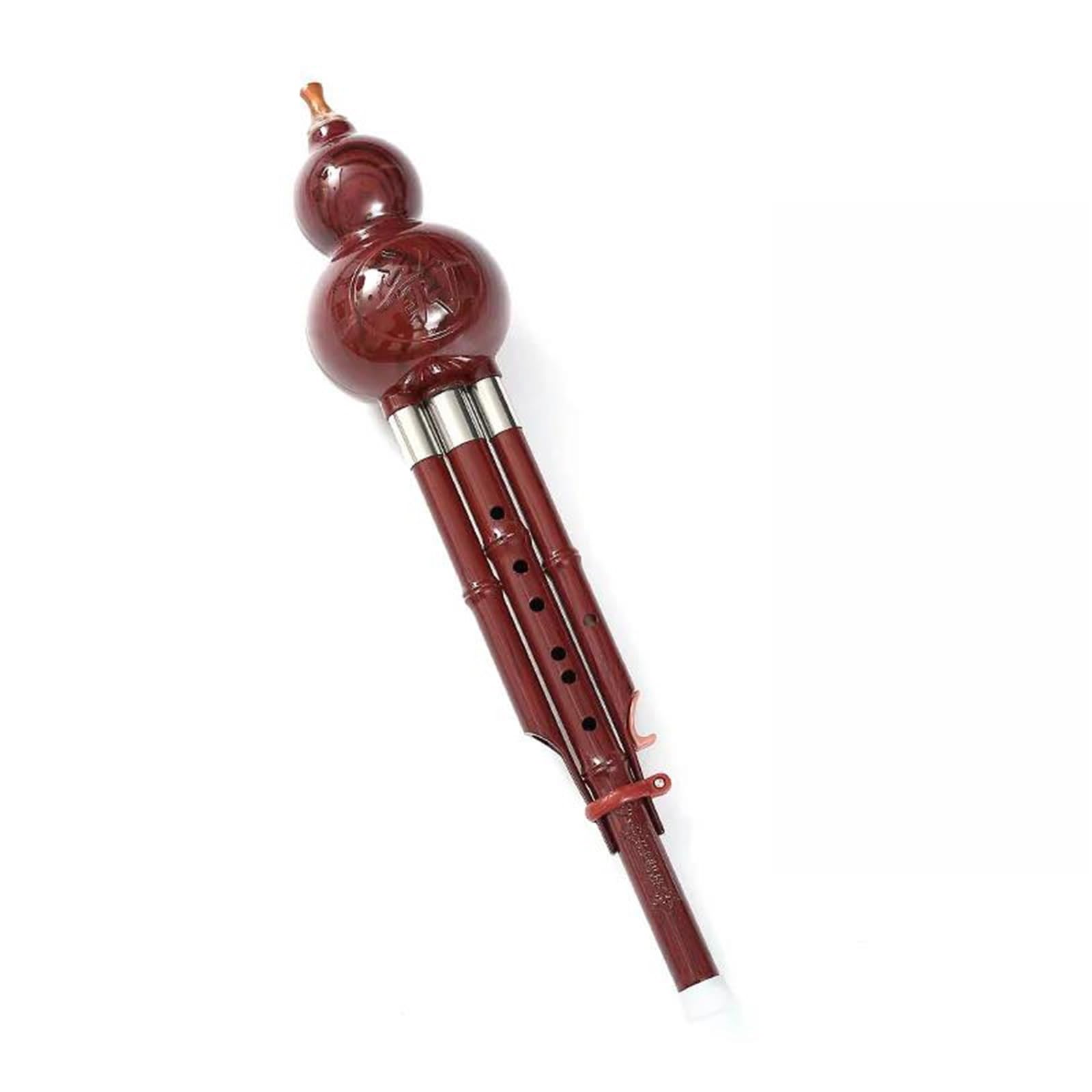 Instrumento De Flauta Hulusi Flauta De Cucurbitáceas Instrumento Musical Étnico Chino Hecho A Mano Llave Hulusi C/bb De Bambú Con Estuche Para Principiantes De Música(Red,B)