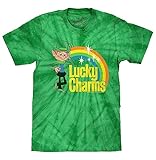 Tee Luv Men's Lucky Charms T-Shirt - Lucky The Leprechaun Cereal Mascot Shirt, Green Tie Dye, S
