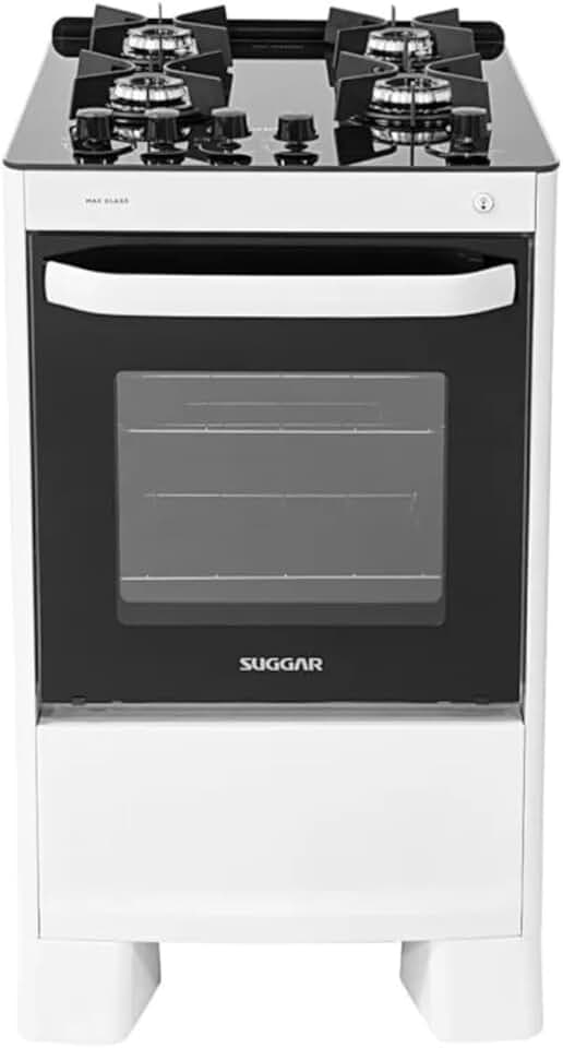 FOGÃO DE PISO MAX GLASS 4 BOCAS BIVOLT FGVMG410BR SUGGAR BRANCO