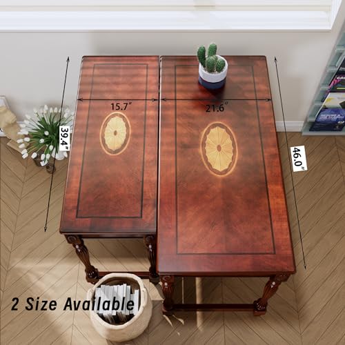 Leemtorig LEESSZ-1533-WD Traditional Solid Wood Writing Desk, Small Secretary Desk With 2 Drawers, Mahogany Desk Cherry Wood Writing Table thumb #3
