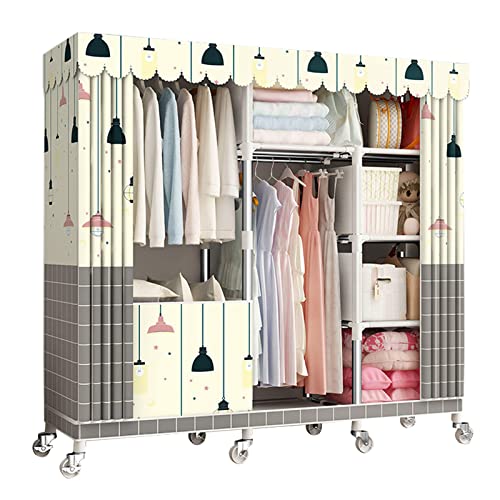 Armoire en toile pour suspendre les vêtements longs sans plis avec étagères et housse