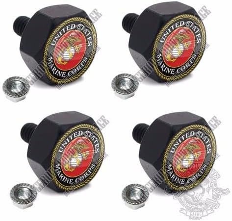 4 Black Billet Hex LIC Fastener License Plate Frame Tag Bolts for Model-PYT-8888-4151