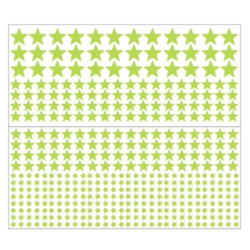 Stelle fluorescenti adesive soffitto, 1 set 420 pezzi Stelle Fluorescenti Adesive Soffitto, adesivi fluorescenti per cameretta, Stelline Luminose Per Decorazione, per Cameretta, verde