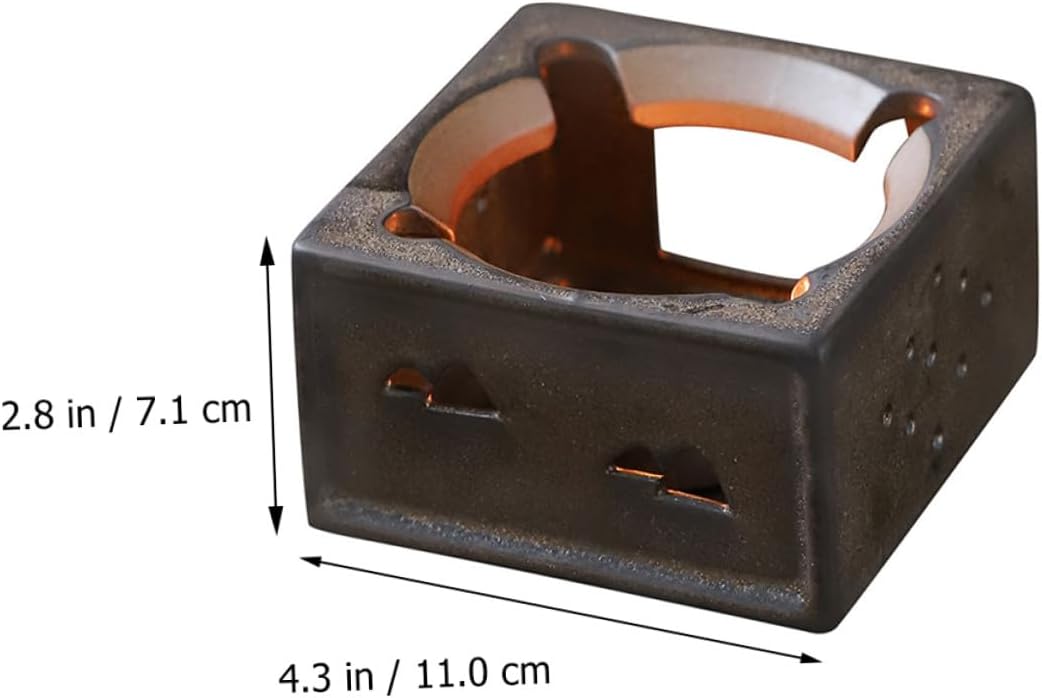 Generic Ceramic Teapot Warmer with Ventilation Retro Rust Design Heating Tool for Home Use Without Candle