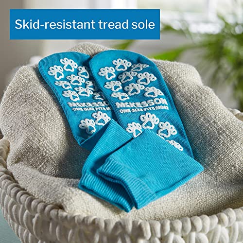McKesson Paw Prints Unisex Non-skid Slipper Socks One Size Fits Most Blue2