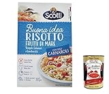 Riso Scotti Risotto frutti di mare Carnaroli - Arroz con mejillones, calamares y gambas, sin gluten, 210 g + polpa italiana gourmet 400 g