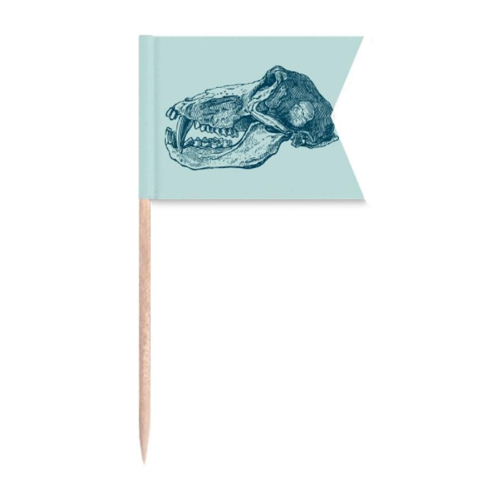 Cure-dents drapeau Flank Sketch Animal L pour gâteau et fromage de fête