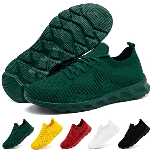 VLHGCG Green Sneakers for Womens Running Shoes Tennis Shoes Slip on Breathable Athletic Lightweight Gym Sports Workout Walking Shoes All Day Comfort,Olive Green Women Size8