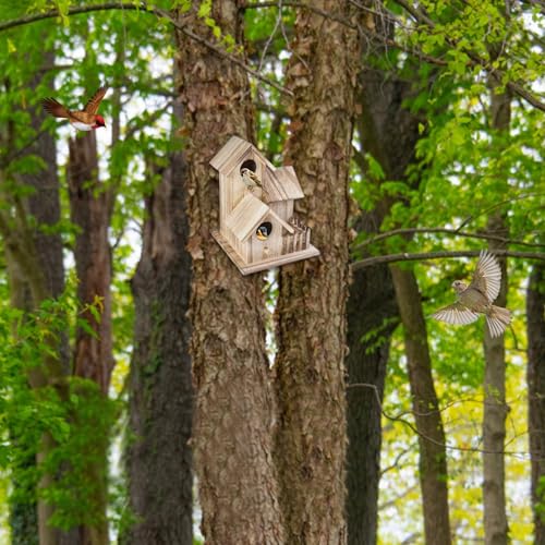 Nichoirs à oiseaux extérieur bois étanche avec entrée protégée - 6