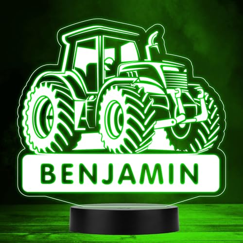 Cool Tractor Farm Vehicle Night Light | Personalised Gift For Home &...