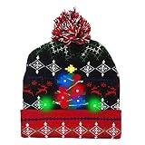 AZMONADIO Light Up Christmas Hat LED Beanie Hat White Elephant Gifts Funny Gag Gifts Novelty Party Favors Women Men Adults Kids