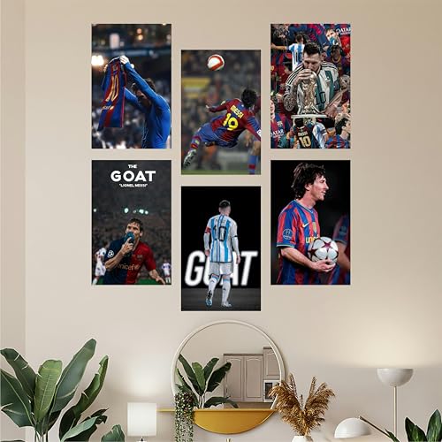 Image of Goodi Cart Lionel Messi Poster Set of 6 | Unframed 8 x 12 Inch Football Wall Art Prints on 300 GSM Paper | Aesthetic Soccer Wall Posters for Bedroom, Hostel, Living Room & Office Decor