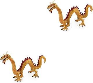 Toyvian 2 Peças De Brinquedo De Dragão Dourado Estátua De Dragão Chinês Figura De Dragão Chinês Arte De Dragão Chinês Decorações De Dragão Chinês Brinquedo De Dragão Vermelho Brinquedo De