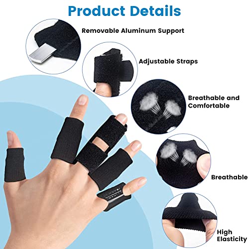 Ednyzakrn Finger Splint, Set Of 2 Trigger Finger Brace With 10 Nylon Sleeves For Finger Pain Relief And Sport Injuries, Swelling Tendon Release Relieving Finger Stiffness And Sprained Knuckles #TOP2