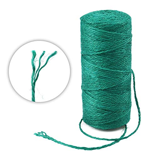 Image of KINGLAKE Natural Jute Twine - 328 Feet, Arts & Crafts, Christmas, Durable Packing String, Green