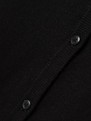 NAME IT Mädchen NKFVAMONE LS Knit Card K NOOS Strickjacke, Black, 122/128