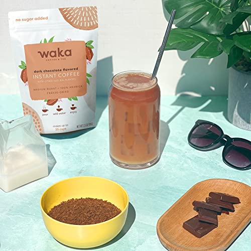 Waka — Instant Coffee And Tea Bundle — Dark Chocolate Flavored Coffee Bundle — Unsweetened Black Tea #TOP5