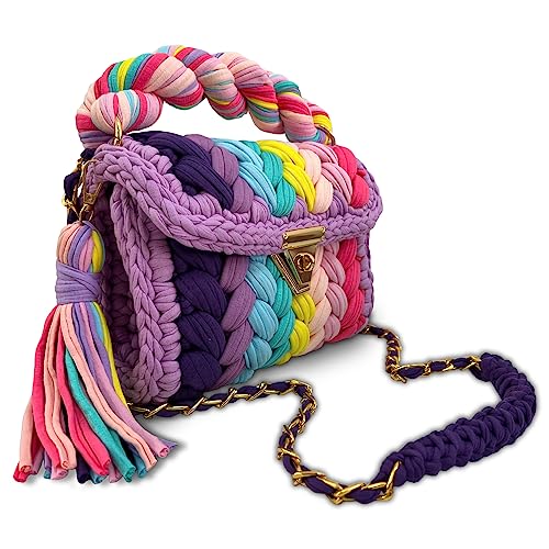 Image of Evening Clutch Bag for Women, Handmade Crochet Wedding Party Purse, Small Flap Formal Crossbody Handbag Evening Clutch