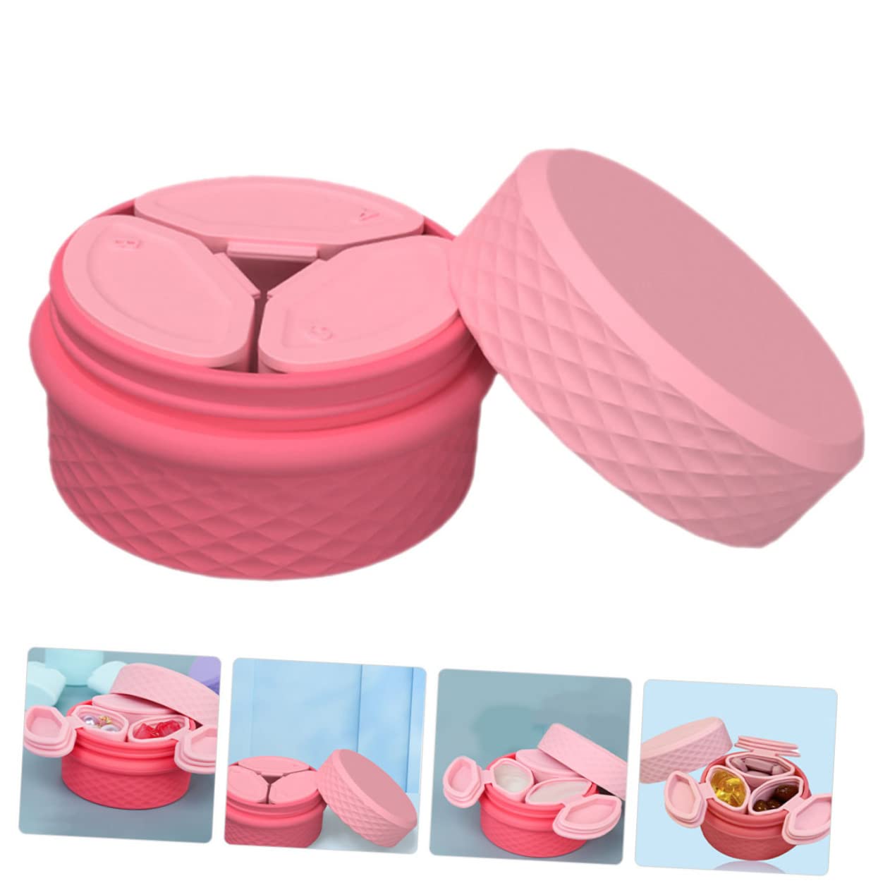Healeved Lot De 4 Flacons De Voyage En Silicone Pour Produits De Toilette Flacons Compacts Pour Lotion Trousse De Maquillage Camping Voyage Daffaires