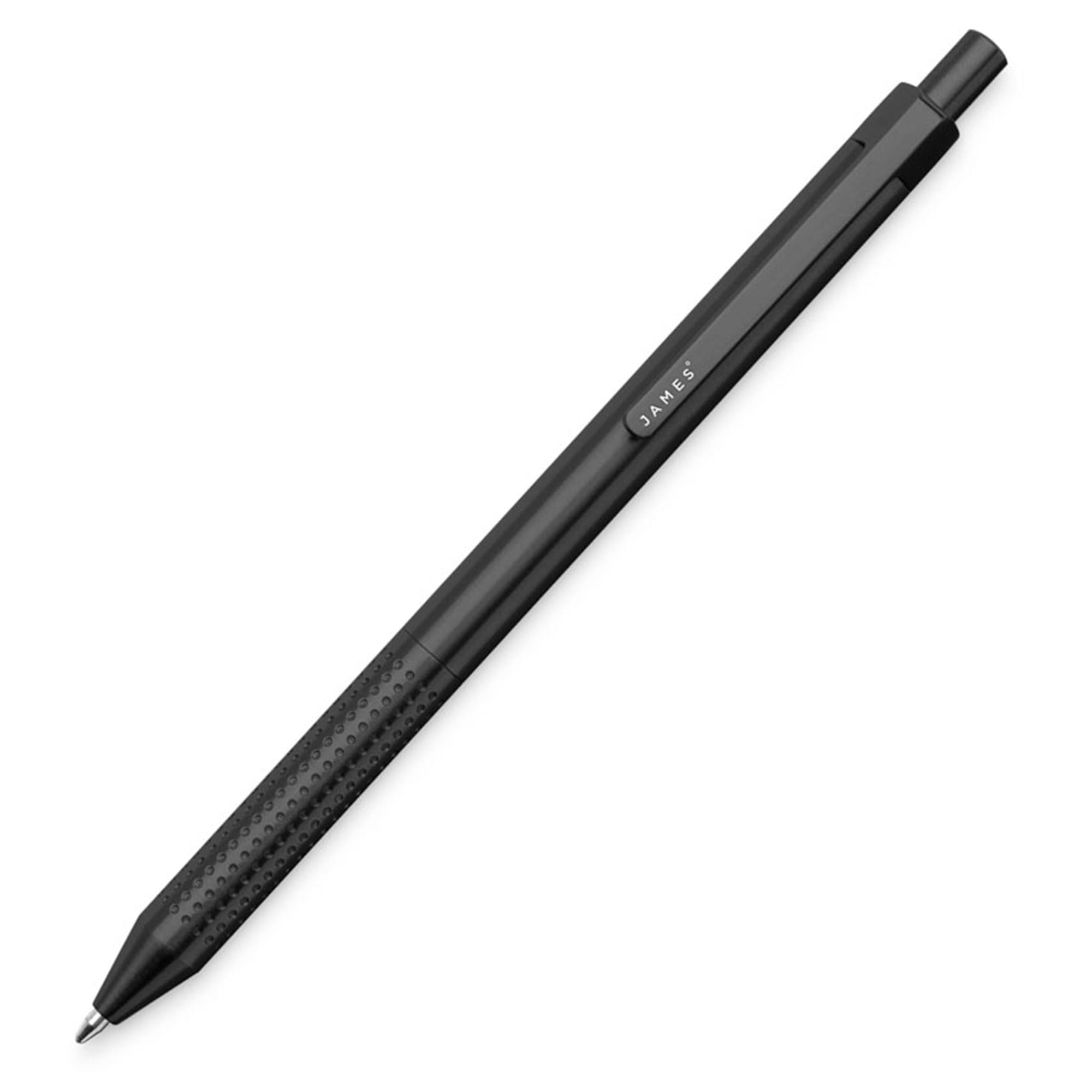 JAMES° Burwell EDC Click Pen, Slim Machined Stainless Steel Barrel Designed for Daily Carry, Black