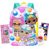 LOL Surprise Mochila para meninas – Pacote com mochila escolar de 38 cm e adesivos, garrafa de água e mais | Conjunto de mochilas escolares LOL Surprise para crianças, meninas