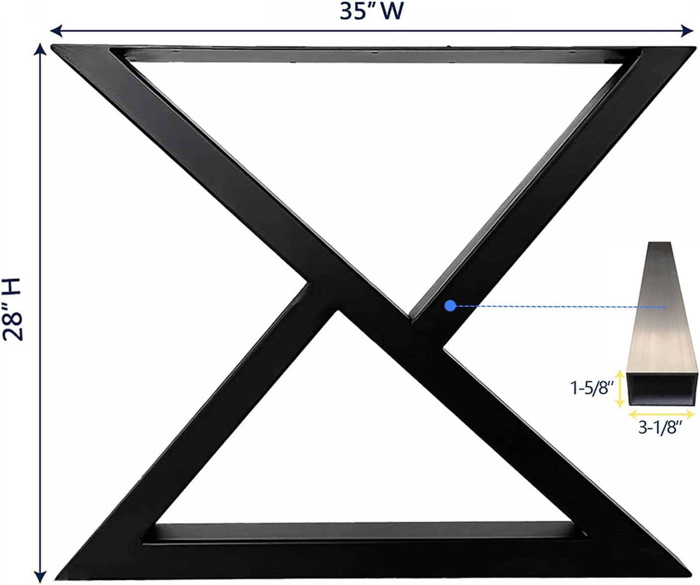 Get Popular Offer Metal Dining Table Legs - T Style 28H35W - w/Adjustable Leveling Feet - Set of 2 - DIY for Your Modern Epoxy Resin Dining Table and Live Edge Wooden Table