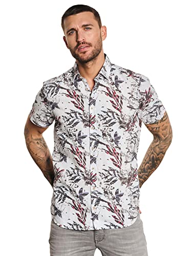 emilio adani Herren Kurzarm-Hemd Gemustert, 32977, Rot in Größe XXL Cover