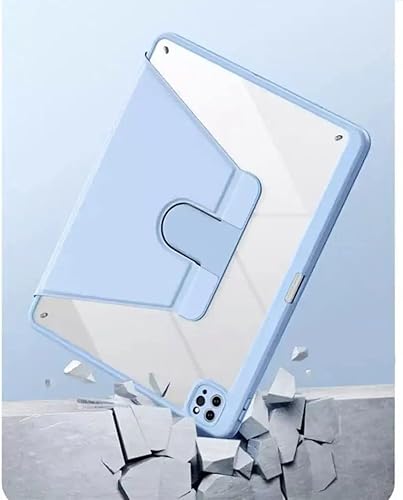 Miniatura 7 de AnMengXinLing Funda de teclado para iPad Air de 11 pulgadas 2025 (M3)2024 (M2)Air 5Air 4Pro 11, funda giratoria con teclado redondo desmontable y