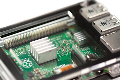 C4Labs Zebra Case Kit For Raspberry Pi 3B+, 3, 2, 2B And B+ Heat Sinks And Power Cord Included-Black Ice #TOP1