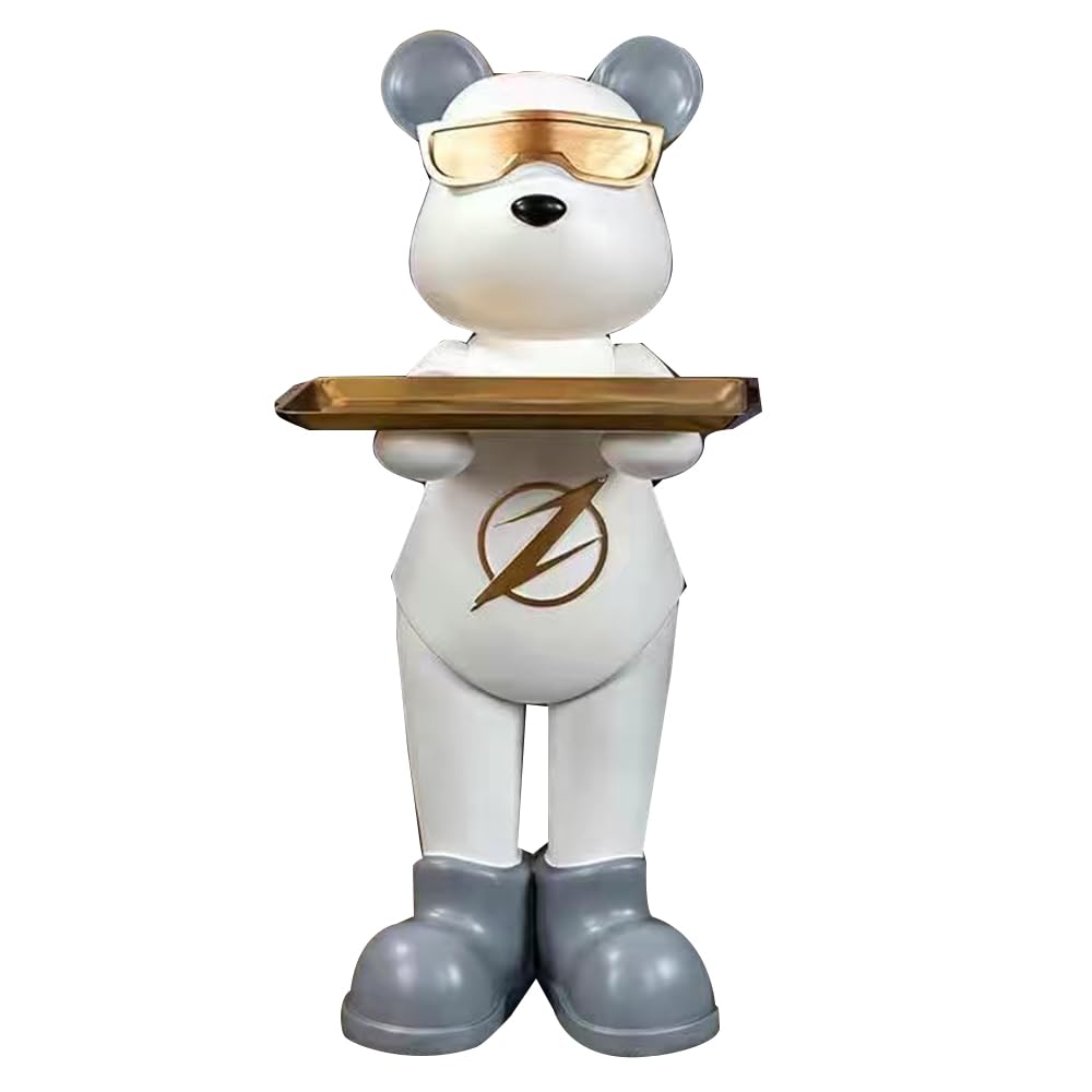 Boîte à mouchoirs en résine avec motif ours éclair