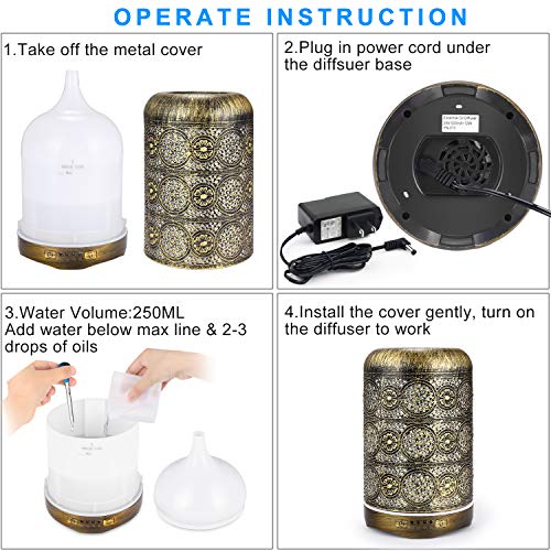 Salking-Diffuseur-Huiles-Essentielles-260ml-Humidificateur-dair-Ultrasonique-Brume-Fraiche-Arome-Parfum-Electrique-avec-7-Couleurs-Changeantes-Arret-Automatique-pour-ChambreSalonSpaYogaMassage