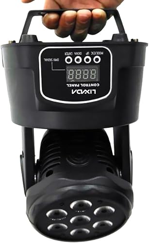 Miniatura 8 de Lixada Luz de cabeza móvil 7x10W Cabeza móvil 4 en 1 RGBW profesional 9/14 canales DMX-512 DJ luces 100W AC 100-240V sonido activo para KTV Club Bar