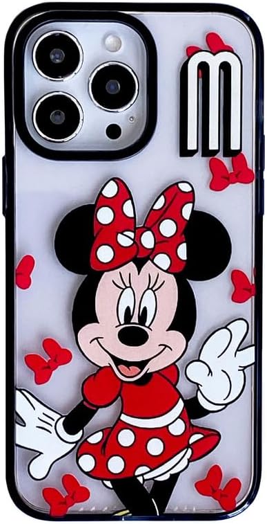 TRurimfor iPhone Case Cute Cartoon Character Minnie & Mickey Mouse Girly for Girls Kids Boys Phone Cases Cover Fun Design Kawaii Advanced TPU Protective Case for iPhone 14 Pro Max(B-Mini)